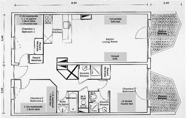 Epicea Avoriaz, Three Bedroom Apartment, 62 M2, 4th Floor, 8 Ppl Appartement *